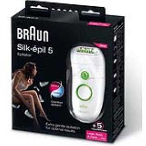 BRAUN Silk épil 5 (5780) epilatore Braun 40 pinzette + 7 accessori bianco e verde